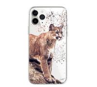 SmartGiftShop American Wildlife Animals Case Splatter Art CLEAR Phone Cover Case Exclusive Artwork for Samsung Galaxy S21 Ultra - Cougar