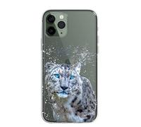 SmartGiftShop Asian Wildlife Animals Case Splatter Art CLEAR Phone Cover Case Exclusive Artwork for Samsung Galaxy S22 - Snow Leopard