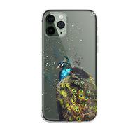 SmartGiftShop British Birds Case Splatter Art CLEAR Phone Cover Case Exclusive Artwork for Samsung Galaxy S24 - Peacock