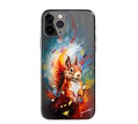 SmartGiftShop British birds Woodland Animals Case OIL Palette Knife Art CLEAR Phone Cover Case Exclusive Artwork for Samsung Galaxy S23 - Red Squirrel