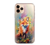SmartGiftShop British birds Woodland Animals Case OIL Palette Knife Art CLEAR Phone Cover Case Exclusive Artwork for iPhone 11 - Fox B