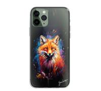 SmartGiftShop British birds Woodland Animals Case OIL Palette Knife Art CLEAR Phone Cover Case Exclusive Artwork for iPhone 11 - Fox A