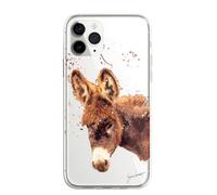 SmartGiftShop British Farm Woodland Animals Case Splatter Art CLEAR Phone Cover Case Exclusive Artwork for iPhone 16 Pro Max - Donkey