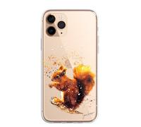 SmartGiftShop British Farm Woodland Animals Case Splatter Art CLEAR Phone Cover Case Exclusive Artwork for iPhone 14 - Red Squirrel