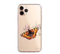 SmartGiftShop British Insects Case Splatter Art CLEAR Phone Cover Case Exclusive Artwork for iPhone 13 Mini - Red Admiral Butterfly