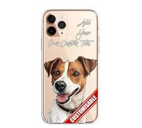 SmartGiftShop Personalised Custom iPhone Case Cute Dog Puppy Spaniel CLEAR Silicone Impact Case for iPhone 11 12 13 14 15 Ranges - CUSTOMISE ONLINE - Jack Russell 2