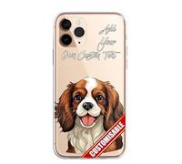 SmartGiftShop Personalised Custom iPhone Case Cute Dog Puppy Spaniel CLEAR Silicone Impact Case for iPhone 11 12 13 14 15 Ranges - CUSTOMISE ONLINE - Cavalier King Charles 1