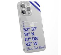 SmartGiftShop Personalised Phone Case Cover Football Team Leicester Stadium King Power Customised map coordinates for iPhone 16 15 14 13 12 11 United Range - Any Stadium Any City