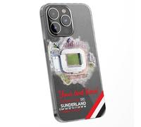 SmartGiftShop Personalised Phone Case Cover Football Team Sunderland Stadium of Light Customised Water Colour Effect for iPhone 16 15 14 13 12 11 United Range - Any Stadium Any City