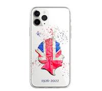 SmartGiftShop Queen Elizabeth 2 II Commemorative Royal Family Splatter Princess Style CLEAR Phone Cover Case Exclusive Artwork for iPhone 13