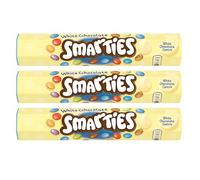 Smarties 3 x 120g White Giant Tubes - No Artificial Colours, Flavours or Preservatives - Chocolate Candy Treats for Sharing, Baking, Gifting - White Chocolate Candy Family Pack