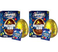 Smarties Incredible Milk Chocolate Giant Easter Egg, 470g Blue (Pack of 2)