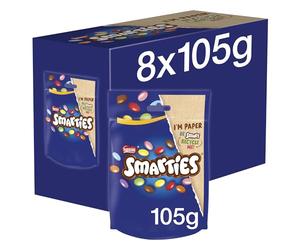 Smarties Milk Chocolate Sharing Bag, 8 x 105 g