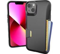 Smartish® iPhone 13 Wallet Case - Wallet Slayer Vol. 1 [Slim + Protective] Credit Card Holder - Drop Tested Hidden Card Slot Cover Compatible with Apple iPhone 13 - Black Tie Affair