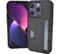 Smartish® iPhone 14 Pro Wallet Case - Wallet Slayer Vol. 2 [Slim + Protective] Credit Card Holder w/Kickstand - Drop Tested Hidden Card Slot Compatible w/Apple iPhone 14 Pro - Black Tie Affair