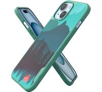 Smartish iPhone 15 Magnetic Case - Grip Donut Compatible with MagSafe [Lightweight + Protective] Slim/Thin Grip Cover with Microfiber Lining for Apple iPhone 15 - Moving Mountains