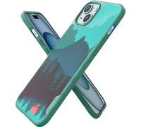 Smartish iPhone 15 Plus Slim Case - Gripmunk Compatible with MagSafe [Lightweight + Protective] Thin Grip Magnetic Cover with Microfiber Lining - Moving Mountains