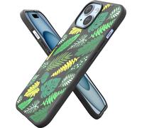 Smartish iPhone 15 Slim Case - Gripmunk Compatible with MagSafe [Lightweight + Protective] Thin Grip Magnetic Cover with Microfiber Lining - Leaf Me Alone