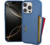 Smartish® iPhone 16 Pro Wallet Case - Wallet Slayer Vol. 1 [Slim + Protective] Credit Card Holder - Drop Tested Hidden Flip Card Slot Cover Compatible with Apple iPhone 16 Pro - Blues on The Green