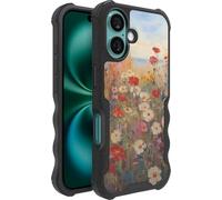 Smartish® iPhone 16 Protective Magnetic Case - Gripzilla Compatible with MagSafe [Rugged + Tough] Heavy Duty Grip Armored Slim Cover w/Drop Tested Protection for Apple iPhone 16 - Wildflower Fields