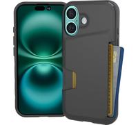 Smartish® iPhone 16 Wallet Case - Wallet Slayer Vol. 1 [Slim + Protective] Credit Card Holder - Drop Tested Hidden Flip Card Slot Cover Compatible with Apple iPhone 16 - Black Tie Affair
