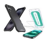 Smartish® iPhone 17 MagSafe Case + Screen Protector - Magnetic Protective Case - Heavy Duty Armor Cover + 2-Pack Tempered Glass Screen Protectors for Apple iPhone 17 - Black Tie Affair
