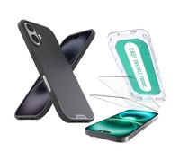 Smartish® iPhone 17 MagSafe Case + Screen Protector - Magnetic Slim Case - Protective Thin Grip Cover + 2-Pack Tempered Glass Screen Protectors for Apple iPhone 17 - Black Tie Affair