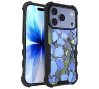 Smartish® iPhone 17 Pro MagSafe Case - Gripzilla Protective Magnetic Clear Case [Rugged + Tough] Heavy Duty Grip - Anti-Yellowing Drop Tested Cover for Apple iPhone 17 Pro - Blue Blossoms