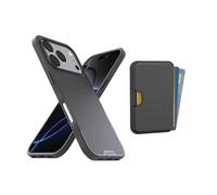 Smartish® iPhone 17 Pro MagSafe Case + MagSafe Wallet - Magnetic Slim Case - Thin Grip Cover with Detachable Wallet - Magnetic Card Holder for Apple iPhone 17 Pro - Black Tie Affair
