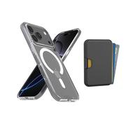 Smartish® iPhone 17 Pro MagSafe Clear Case + MagSafe Wallet - Magnetic Slim Case - Anti-Yellow Thin Grip Cover + Detachable Wallet - Magnetic Card Holder for Apple iPhone 17 Pro - Clearly Clear
