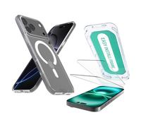 Smartish® iPhone 17 Pro Max MagSafe Clear Case + Screen Protector - Magnetic Slim Case - Anti-Yellow Grip Cover + 2-Pack Tempered Glass Screen Protectors for Apple iPhone 17 Pro Max - Clearly Clear