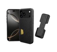 Smartish® iPhone 17 Pro Max Wallet Case + Phone Grip Finger Loop - Wallet Slayer Vol. 2 [Slim + Protective] Credit Card Holder + Pop Out Ring Kickstand for Apple iPhone 17 Pro Max - Black Tie Affair