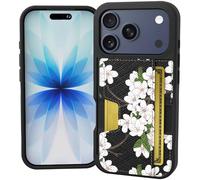 Smartish® iPhone 17 Pro Wallet Case - Wallet Slayer Vol. 2 [Slim + Protective] Credit Card Holder w/Kickstand - Drop Tested Hidden Card Slot Cover for Apple iPhone 17 Pro - Very Cherry Blossom