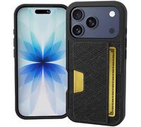 Smartish® iPhone 17 Pro Wallet Case - Wallet Slayer Vol. 2 [Slim + Protective] Credit Card Holder w/Kickstand - Drop Tested Hidden Card Slot Cover for Apple iPhone 17 Pro - Black Tie Affair