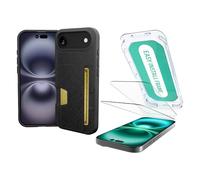 Smartish® iPhone Air Wallet Case + Screen Protector - [Slim + Protective] Phone Case Credit Card Holder + 2-Pack Tempered Glass Screen Protectors for Apple iPhone Air - Black Tie Affair