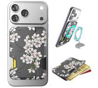 Smartish iPhone MagSafe Wallet - Detachable Magnetic Card Holder, Very Cherry Blossom, Vault - RFID Blocking, Side Hustle Vault