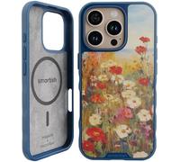 Smartish Magnetic Case for iPhone 16 Pro - Gripmunk Compatible with MagSafe [Lightweight and Protective] Slim and Thin Grip Case with Microfiber Lining for Apple iPhone 16 Pro - Wildflower
