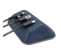 Smartish® Magnetic Cord Holder - Bigger Cable Wrangler Organizer with Magnet Clips for Charger Management on Desktop, Nightstand - Holds 6+ Cables - Blue Jeanie