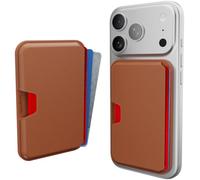 Smartish MagSafe Wallet - Side Hustle Classic - Vegan Leather Detachable Magnetic Card Holder, Holds 3 Cards + Cash, Qi2 Certified for Apple iPhone 17/16/15/14/13/12 - Teddy Bear Brown