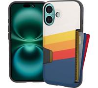 Smartish Wallet Slayer Vol. 1 Wallet Case for iPhone 16, Slim + Protective for Credit Cards with Hidden Cover, Drop Tested, Striped Up