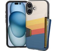 Smartish Wallet Slayer Vol. 1 Wallet Case for iPhone 16, Slim + Protective for Credit Cards with Hidden Cover, Drop Tested, Striped Up