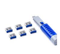SmartKeeper Essential / 6 x USB A Port Blockers with 1 x Lock Key Basic/Dark Blue