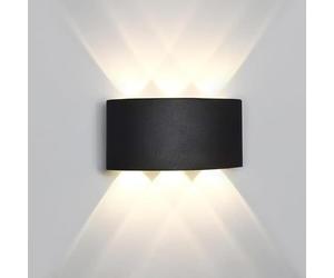 SmartLightMax Up and Down 6 Light Wall Lamp, LED Outdoor Wall Lamp, Minimalist Home Decoration, Modern and Stylish for Garden, Patio and Pathway (Black)