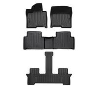 SMARTLINER All Weather Custom Fit 3 Row Black Floor Mat Liner Set Compatible with 2021-2023 Kia Sorento Hybrid