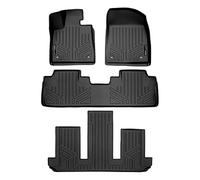 SMARTLINER All Weather Custom Fit Black 3 Row Floor Mat Liner Set Compatible with 2018-2022 Lexus RX L/RX L Hybrid (6 Passenger Models)