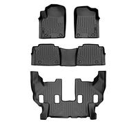 SMARTLINER All Weather Custom Fit Floor Mats 3 Row Liner Set Black for 2019-2021 Nissan Armada/Infiniti QX80