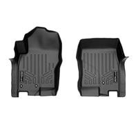 SMARTLINER Custom Fit Floor Mats 1st Row Liner Set Black for 2008-2020 Nissan Frontier with Dual Drivers Side Floor Posts