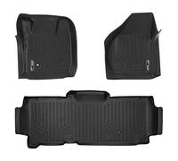 SMARTLINER Custom Fit Floor Mats 2 Row Liner Set Black for 2008-2010 Ford F-250 / F-350 Super Duty SuperCab