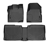 SMARTLINER Custom Fit Floor Mats 2 Row Liner Set Black for 2011-2017 Chevy Equinox/GMC Terrain with Dual Front Floor Posts