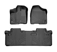 SMARTLINER Custom Fit Floor Mats 2 Row Liner Set Black for 2013-2019 Toyota Sienna 8 Passenger Model